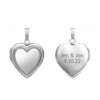 Embossed Heart Locket in Sterling Silver with Optional Engraving (28 x 19 mm)