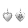 Embossed Heart Locket in Sterling Silver with Optional Engraving (28 x 19 mm)