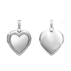 Embossed Heart Locket in Sterling Silver with Optional Engraving (28 x 19 mm)