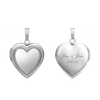 Embossed Heart Locket in Sterling Silver with Optional Engraving (28 x 19 mm)