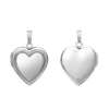 Embossed Heart Locket in Sterling Silver with Optional Engraving (28 x 19 mm)