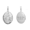 Hand Engraved Design Oval Locket in Sterling Silver with Optional Engraving (34 x 20 mm)