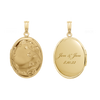 Hand Engraved Design Oval Locket in 14K Gold Filled with Optional Engraving (34 x 20 mm)