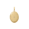 Oval Locket with Diamonds and Filigree Etching in 14K Gold Filled with Optional Engraving (34 x 20 mm)