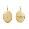 Oval Locket with Diamonds and Filigree Etching in 14K Gold Filled with Optional Engraving (34 x 20 mm)