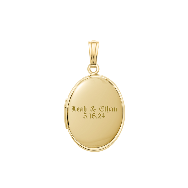 Plain Oval Locket in 14K Gold Filled with Optional Engraving (23 x 14 mm - 45 x 30 mm)