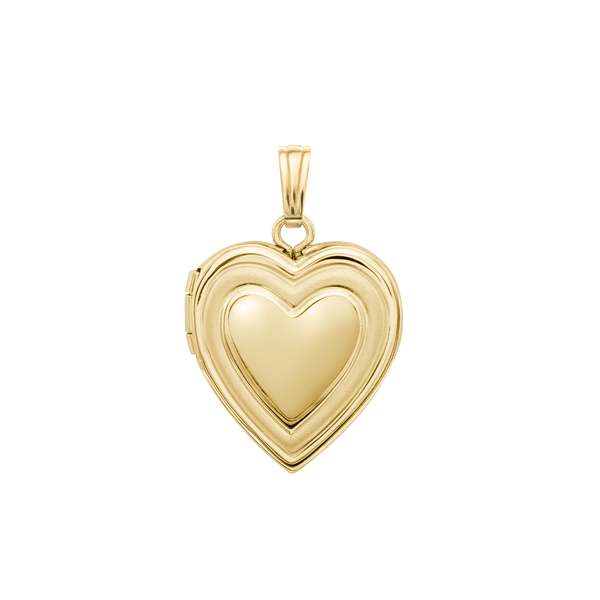 Special Order Only: Embossed Heart Locket in 14K Gold (22 x 15 mm)