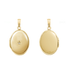 Oval Locket with Diamonds in 14K Gold Filled with Optional Engraving (30 x 16 mm - 38 x 23 mm)
