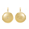 Round Locket with Diamonds in 14K Yellow Gold Optional Engraving (27 x 19 mm)