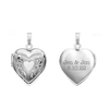 Hand Engraved Design Heart Locket in Sterling Silver  with Optional Engraving (22 x 15 mm)