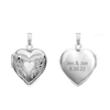 Hand Engraved Design Heart Locket in Sterling Silver  with Optional Engraving (22 x 15 mm)