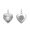 Hand Engraved Design Heart Locket in Sterling Silver  with Optional Engraving (22 x 15 mm)