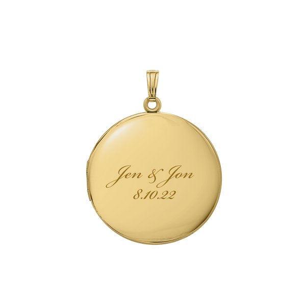 Plain Round Locket in 14K Gold Filled with Optional Engraving (20 x 14 mm - 27 x 19 mm)