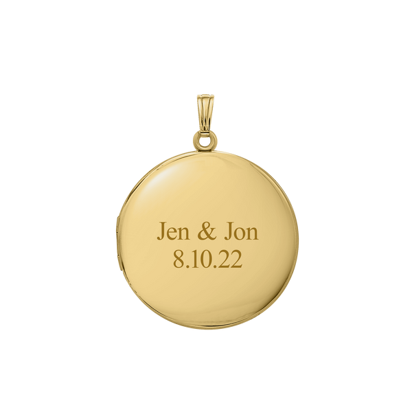 Plain Round Locket in 14K Gold Filled with Optional Engraving (20 x 14 mm - 27 x 19 mm)