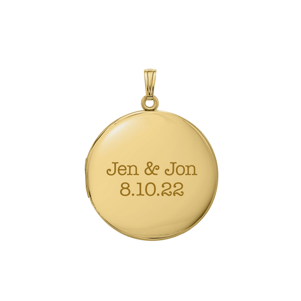 Plain Round Locket in 14K Gold Filled with Optional Engraving (20 x 14 mm - 27 x 19 mm)