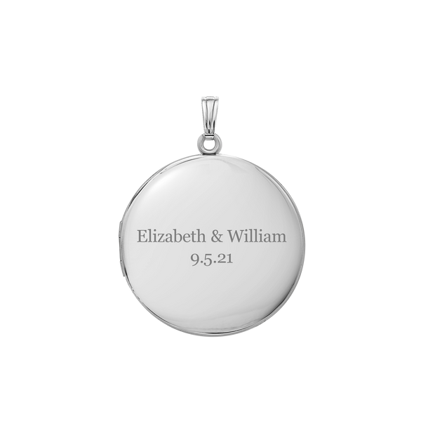 Plain Round Locket in Sterling Silver with Optional Engraving (20 x 14 mm - 42 x 32 mm)