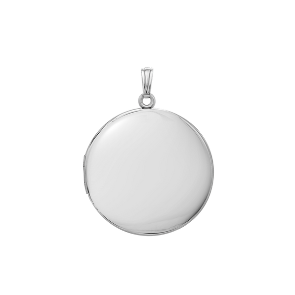 Plain Round Locket in Sterling Silver with Optional Engraving (20 x 14 mm - 42 x 32 mm)