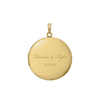 Plain Round Locket in Sterling Silver 18K Yellow Gold Finish with Optional Engraving (14 mm - 32 mm)