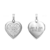 Embossed Engraved Design Heart Locket in Sterling Silver with Optional Engraving (29 x 19 mm)