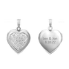 Embossed Engraved Design Heart Locket in Sterling Silver with Optional Engraving (29 x 19 mm)