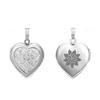 Embossed Engraved Design Heart Locket in Sterling Silver with Optional Engraving (29 x 19 mm)