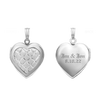 Embossed Engraved Design Heart Locket in Sterling Silver with Optional Engraving (29 x 19 mm)