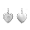 Embossed Engraved Design Heart Locket in Sterling Silver with Optional Engraving (29 x 19 mm)