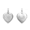 Embossed Engraved Design Heart Locket in Sterling Silver with Optional Engraving (29 x 19 mm)