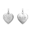 Embossed Engraved Design Heart Locket in Sterling Silver with Optional Engraving (29 x 19 mm)