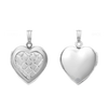 Embossed Engraved Design Heart Locket in Sterling Silver with Optional Engraving (29 x 19 mm)