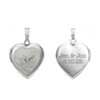 Mother Engraved Design of Pearl Heart Locket in Sterling Silver with Optional Engraving (28 x 19 mm)