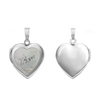 Mother Engraved Design of Pearl Heart Locket in Sterling Silver with Optional Engraving (28 x 19 mm)