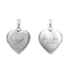 Mother Engraved Design of Pearl Heart Locket in Sterling Silver with Optional Engraving (28 x 19 mm)