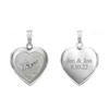 Mother Engraved Design of Pearl Heart Locket in Sterling Silver with Optional Engraving (28 x 19 mm)