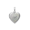 Mother Engraved Design of Pearl Heart Locket in Sterling Silver with Optional Engraving (28 x 19 mm)