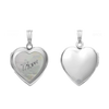 Mother Engraved Design of Pearl Heart Locket in Sterling Silver with Optional Engraving (28 x 19 mm)