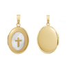 Mother of Pearl Oval Locket in 14K Gold Filled with Optional Engraving (30 x 16 mm)