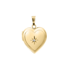 Heart Locket with Diamonds in 14K Gold Filled with Optional Engraving  (22 x 15 mm)