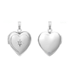 Heart Locket with Diamonds in Sterling Silver with Optional Engraving (22 x 15 mm)