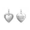 Embossed Heart Locket in Sterling Silver with Optional Engraving (15 mm - 19 mm)