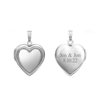 Embossed Heart Locket in Sterling Silver with Optional Engraving (15 mm - 19 mm)