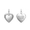 Embossed Heart Locket in Sterling Silver with Optional Engraving (15 mm - 19 mm)