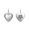 Embossed Heart Locket in Sterling Silver with Optional Engraving (15 mm - 19 mm)