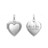 Embossed Heart Locket in Sterling Silver with Optional Engraving (15 mm - 19 mm)