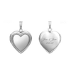 Embossed Heart Locket in Sterling Silver with Optional Engraving (15 mm - 19 mm)