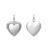 Embossed Heart Locket in Sterling Silver with Optional Engraving (15 mm - 19 mm)