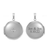 Round Locket with Diamonds in Sterling Silver with Optional Engraving (32 x 23 mm)