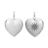 Heart Locket with Diamonds in Sterling Silver with Optional Engraving (34 x 26 mm)