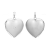 Heart Locket with Diamonds in Sterling Silver with Optional Engraving (34 x 26 mm)