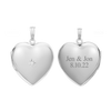 Heart Locket with Diamonds in Sterling Silver with Optional Engraving (34 x 26 mm)